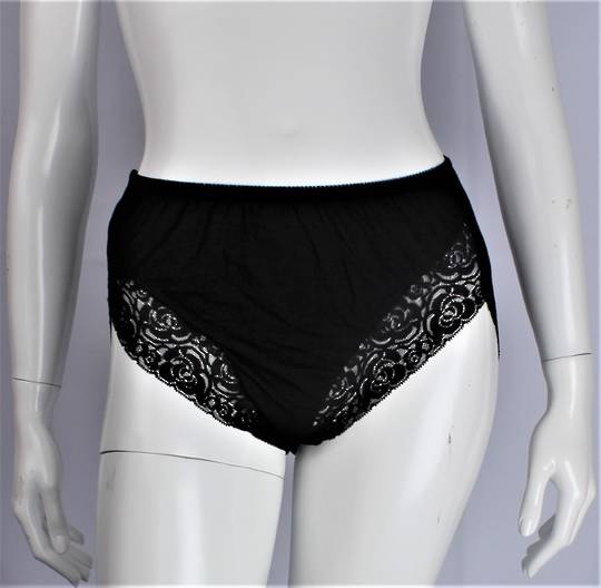 Bamboo cotton lace knickers black Style:AL/BAM/15/BLK